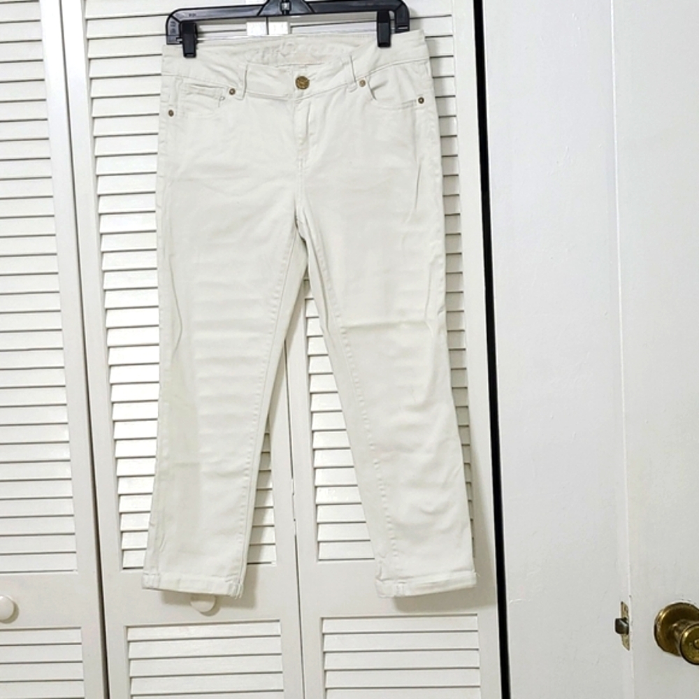 Size 29 Buffalo David Bitton Stretchy Skinny White 31 1/2" Zipper Fly Pant
